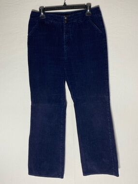 Vintage 90s Reitmans Navy Blue Corduroy Flare Leg Pants 10 Retro Boho Academia